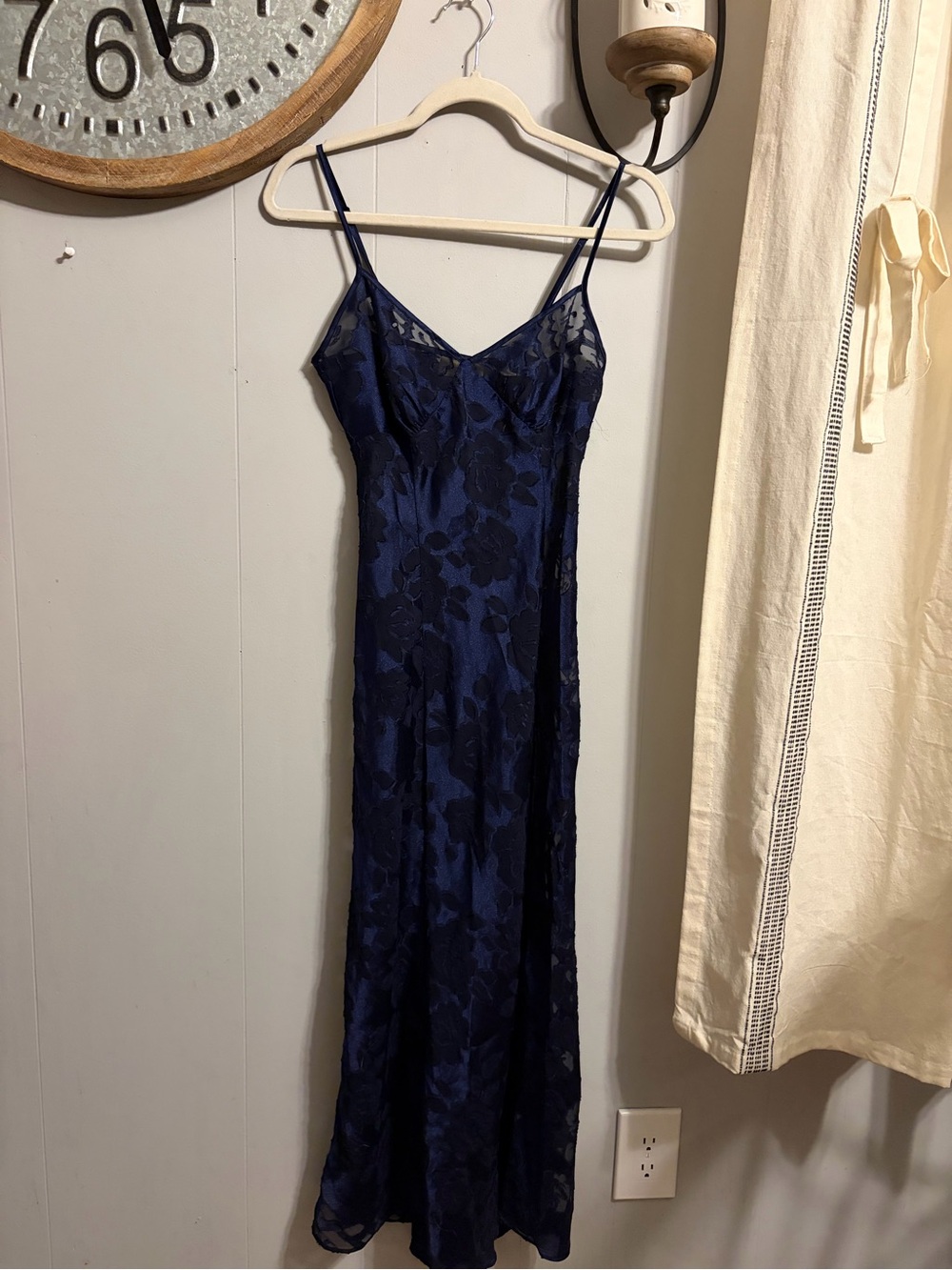 Victoria's Secret Navy Floral Burnout Slip lingerieVintage from early 90’s rare